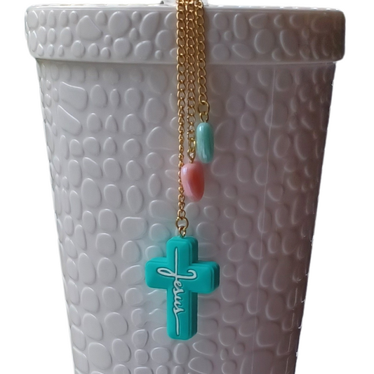 Jesus Cross Tumbler Charm