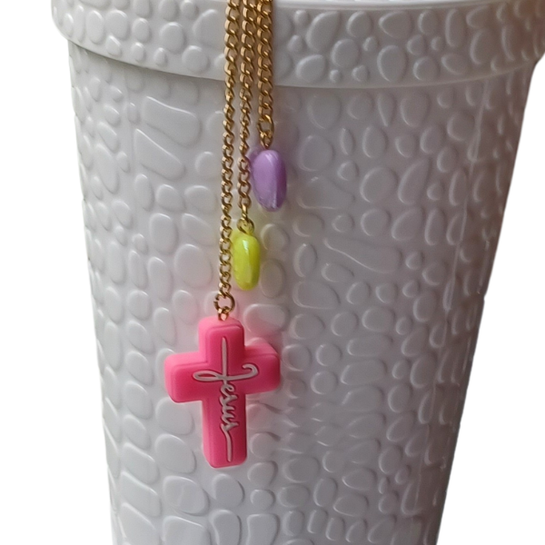 Jesus Cross Tumbler Charm