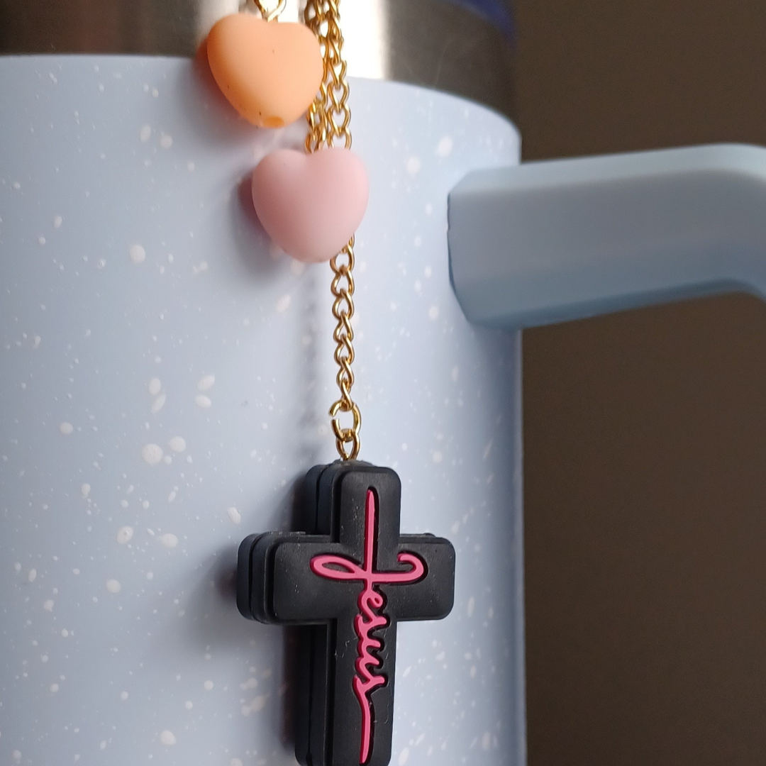 Jesus Cross Tumbler Charm