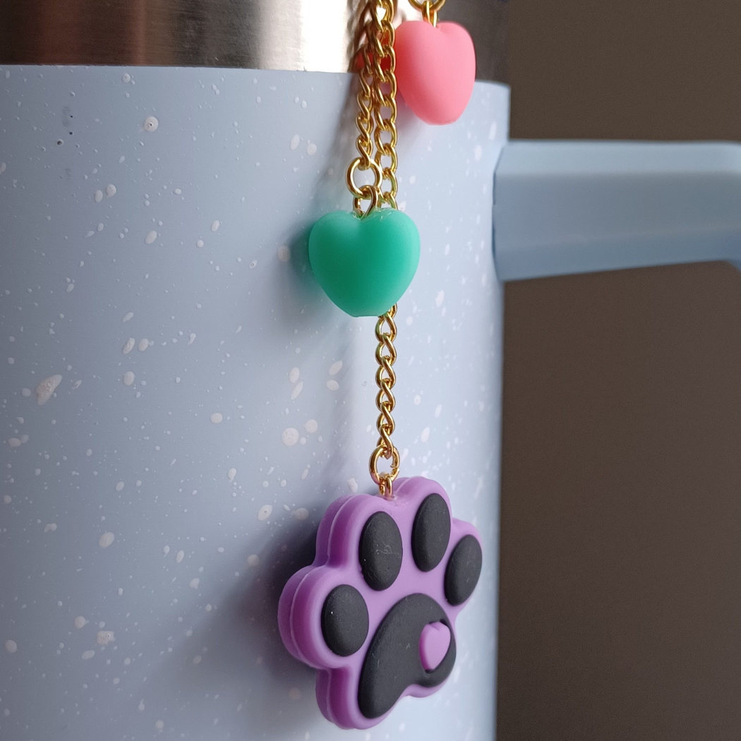 Paw Print Tumbler Charm