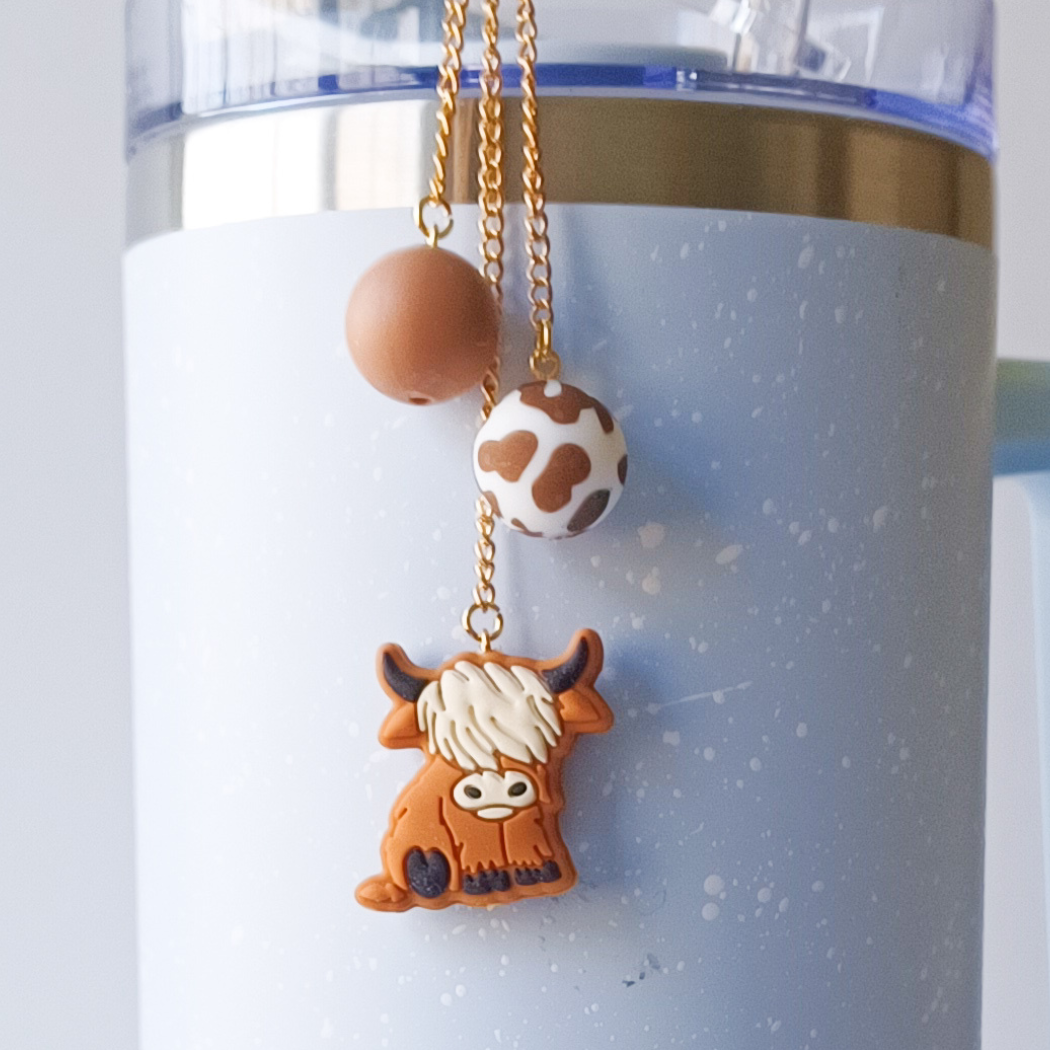 Highland cow charm for tumblers