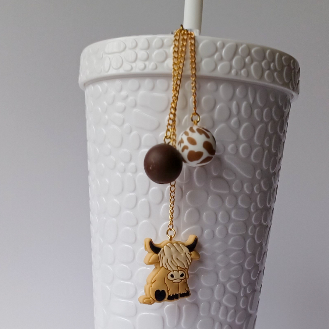 Tumbler charm for cow lovers