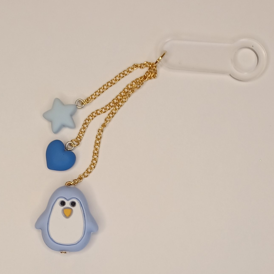 Blue Holiday Penguin Tumbler Charm